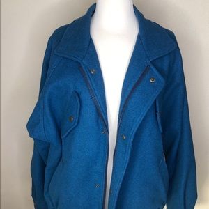 Pendleton Vintage Teal Wool Bomber coat jacket